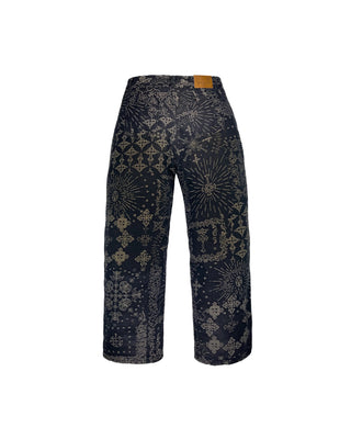 【Untitled Artworks】Jacquard Denim Pants Black