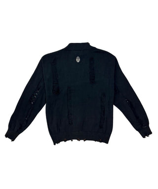 【Untitled Artworks】Cardigan Distressed Black