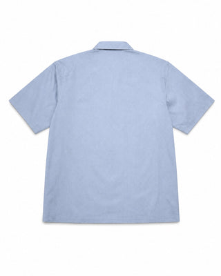 【LONGO】Man's Jacquard C-neck Hoodie Man's Short Sleev ed Shirt w/ buttons