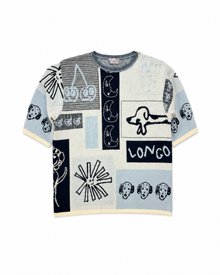 【LONGO】Man's Jacquard Knitted T-Shirt style Sweater