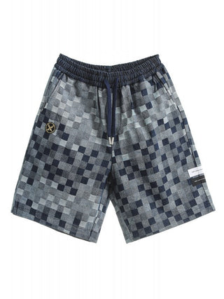 【MWM】CHECKED DENIM SHORTS